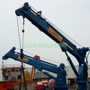 China OUCO 10M Hydraulic 7T Ship Deck Telescopic Boom Crane on sale