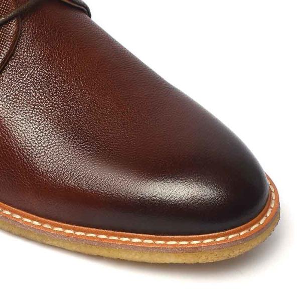 Brown Anti Odor Lace Up Mens Leather Casual Boots