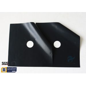 Fiberglass Fabric Stovetop Burner Protector Black PTFE 260℃ 27X27CM