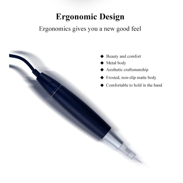 Black Digital PMU Microblading Pen Stainless Steel Electric Tattoo Gun Kit for Eyebrows Lips Skin Permanent Makeup Machine