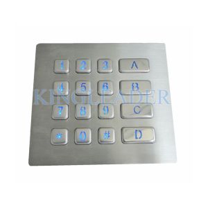 Quality Rugged Backlit Metal Keypad With 16 Keys for Security Access Control System for sale