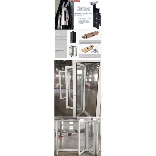 Exterior Patio Red Folding Glass Stack Bifold Door With Aluminum Frame