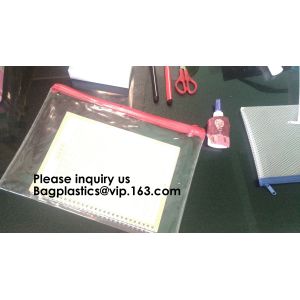 Waterproof Zippered File Bag PVC Mesh Organizer Storage Bag Durable File Bag for