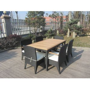 Brown Wicker Rattan Garden Dining Sets , Conservatory Furniture Set
