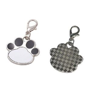 Diy Printing Pets Sublimation Dog Name Id Tags Pendant Zinc Alloy Paw Shaped