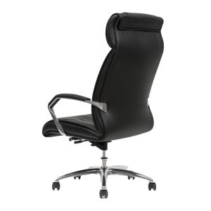 High Back Office Leather Revolving Chair with aluminum handrail