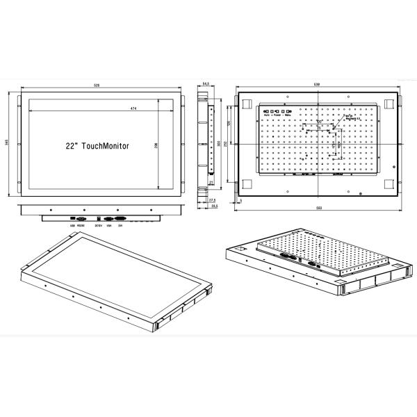 22inch Acoustic Wave Touch Screen 1680×1050 With 1 Year Warranty