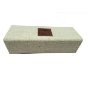 White Linen Custom Optical Eyeglass Case / Collapsible Hard Sunglasses Case