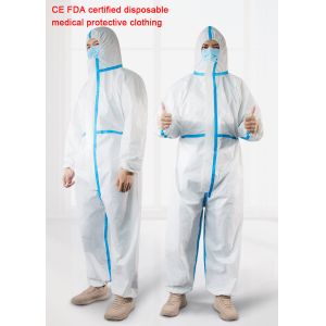 China Anti Epidemic Sterilization Disposable Protective Suit , Waterproof Isolation Gown on sale