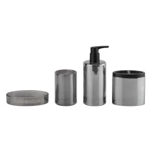 Black Nickel Glass Bathroom Accessories Sets Round Shape Ion Plating Effect