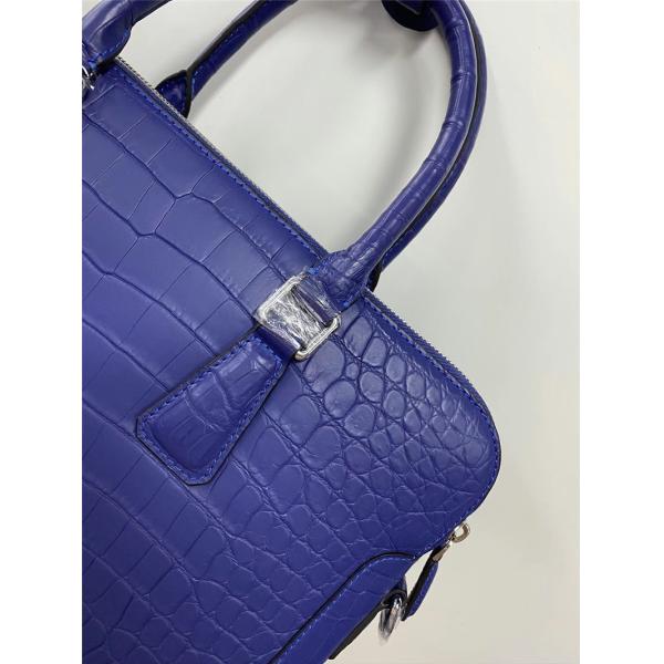 Authentic Crocodile Belly Skin Matt Finished Businessmen Blue Briefcase Genuine Alligator Leather Male Working Purse