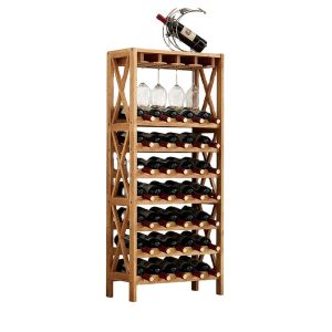 Customized Double-sided Wine Racks Wine Rack Wood Wooden Display Stand for