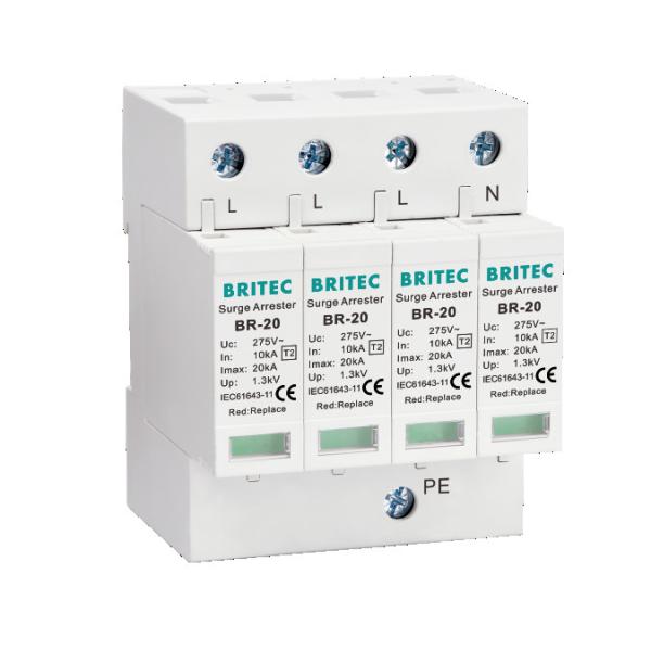 BR-20 4P Class 2 Surge Protective Device Lightning Arrester 3 Phase Thunder SPD