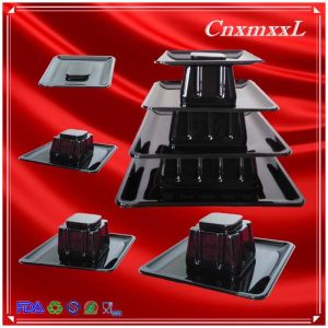 Plastic Macaron Display Stand With 4 Tier Square Macaron Tower