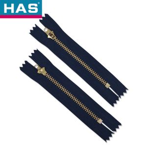 Home Textile Brass 3 Metal Teeth Zipper For Bag Jeans Dress Custom Zipper