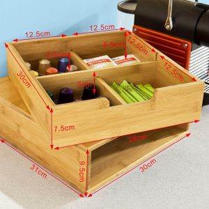 bamboo k cup dispenser organizer storage drawer