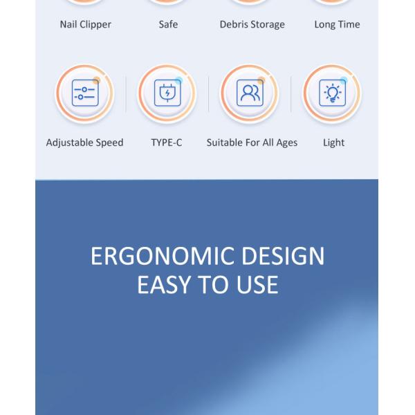 Electric Rechargeable Toes Finger Nail File Manicure Cutter Automatic Adult Kid Infants Baby Nail Trimmer With Led Light