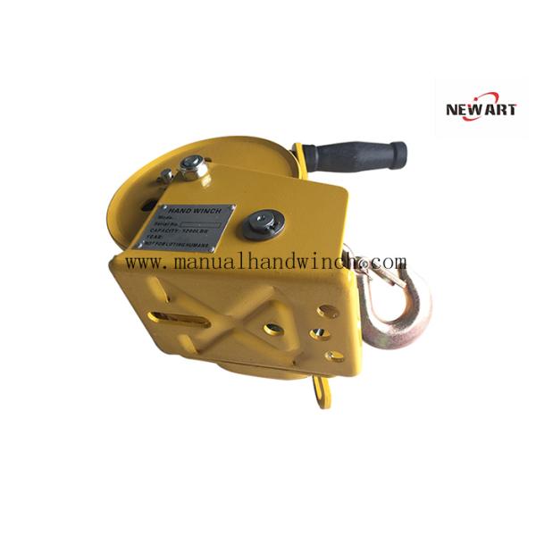Small Trailer Boat Manual Hand Winch 1200 Lb Automatic Brake Yellow Plated Manual Winch Pulling