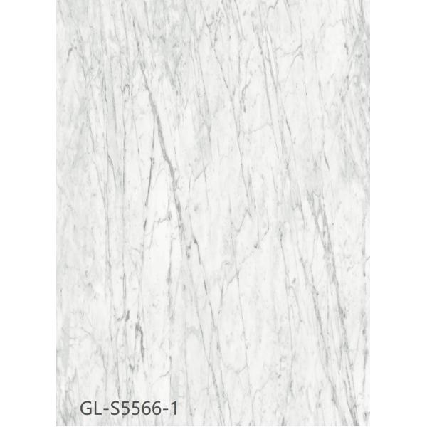 5mm Biodegradable Marble Style Vinyl Flooring Flame Retardant Anti Shock Grayish White GKBM Greenpy GL-S5566-1
