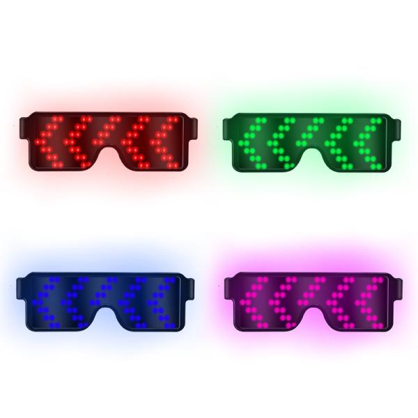Buy USB Charge Glowing Magic LED Glasses Christmas Flashing Light Neon Rave Glasses at wholesale prices