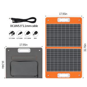 60W Monocrystalline Silicon Foldable Solar Panels With USB Output 12V/1.5A