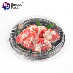 Disposable high quality takeaway plastic sushi food container with lid