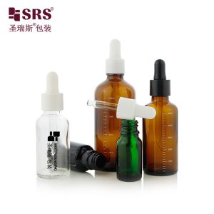 Quality D001 Premium 18/415 Glass Bottles with Glossy Droppers Ideal for Essential Oils in 5ml to 100ml Sizes for sale