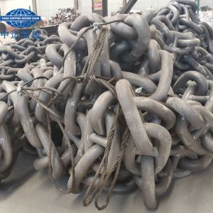 China Dia. 87MM Marine Anchor Chain Grade U3 Black Painted on sale