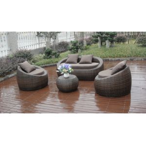 4pcs poly rattan pool furntiure