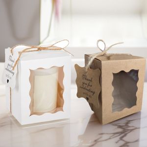 Kraft Paper Candle Boxes With Window Baby Shower Party Favor Packaging