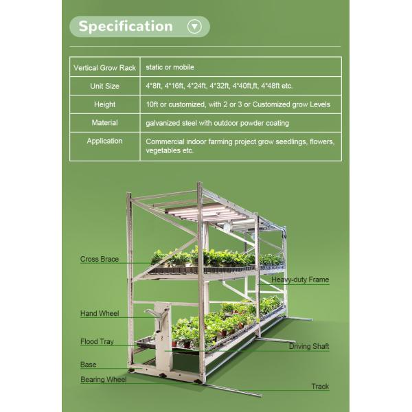 ABS Greenhouse Benches 4x8FT Rolling Benches For Growing