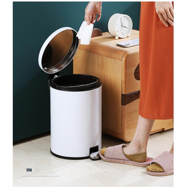 Treadle Foot on Household Kitchen Living Room Toilet Hotel Stainless Steel Trash Can Waste Bins Dustbin With Lid