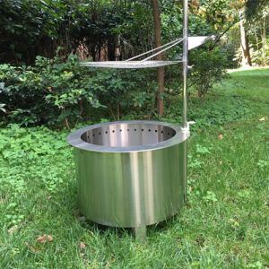 Quality Charcoal Round Smokeless Fire Stove 14 Inch Pit With Grill for sale