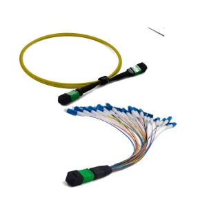 China Singlemode 12 Fiber Optic MPO MTP Patch Cord with 3.0mm Ruggedised Design and 8/12 Cable Color for High-Density Data Centers on sale