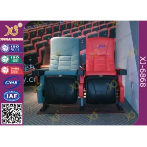 Metal Frame Inner Structure Cupholder Folding Theater Seats Pushing Back For