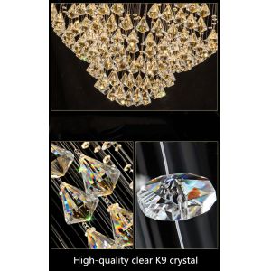 Round design large crystal chandelier modern lighting Diamond Chandelier(WH-NC