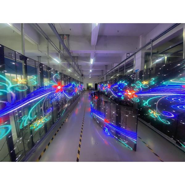 Transparent Poster Curtain Display LED Cylinder 62500 Points/Square Meter