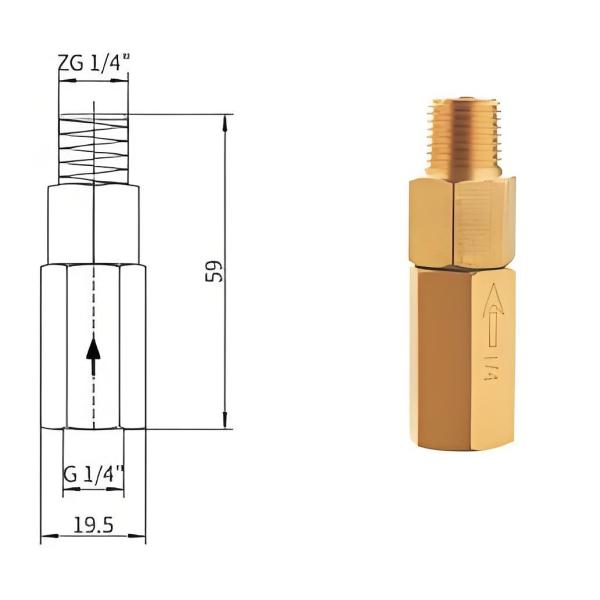 THF Oil Return Check Valve For Medium Temp -20C- 120C Maximum Pressure 15 Bar
