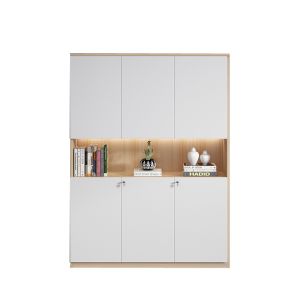 Adjustable Solid Wood Storage Bookshelf Cabinet for Office Furniture and File