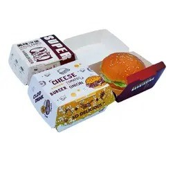 Fully Recyclable Folding Cardboard Hamburger Boxes Cookie Packaging