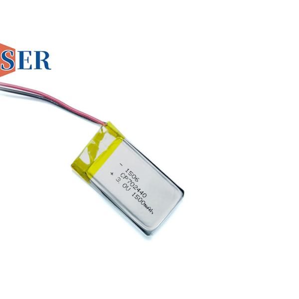 Buy CP702440 3V 1500mah Li-MNO2 Ultra Thin Battery Soft Pack Lithium Manganese Battery With Wires Connector at wholesale prices