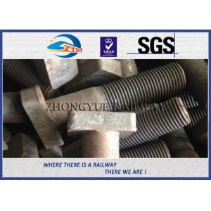 Customized M22X90mm Railway Bolt T-Shaped Track Bolts With Oiled Plain Colors
