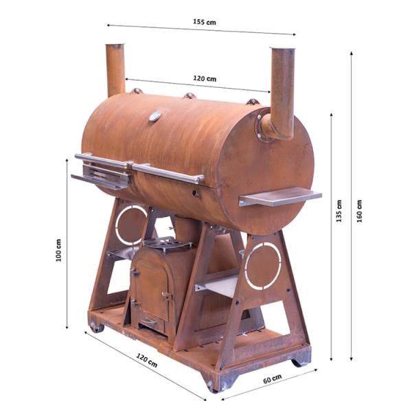 Portable Outdoor Kitchen Garden Material Corten Steel Grill Outdoor Cooking Grills