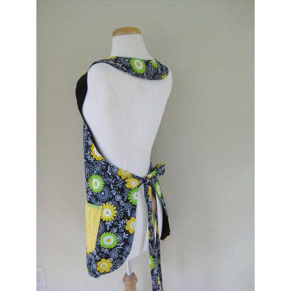 Ladies Apron, Floral Apron, Kitchen Apron, Full Cooking Apron, Gift For Women, Yellow Apron, cooking Apron, Adult Aprons