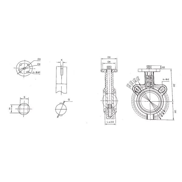 DN250 ANSI 150LB Standard Clamp Type Butterfly Valve Cast Steel Handle