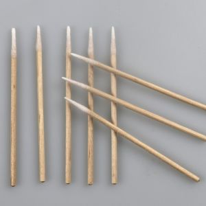 Industrial Micro Pointed Wooden Cotton Swab Cleanroom 1mm Eco Friendly