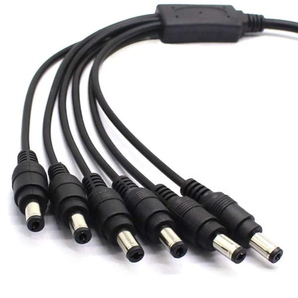1 to 6 ways 1 Female to 6 Male 5.5x2.1 mm DC Power Supply Splitter Cable for CCTV Camera LED Strip