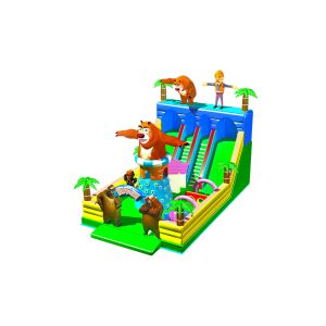 Children Fun Park Inflatable Giraffe Animals Slide For Rentals