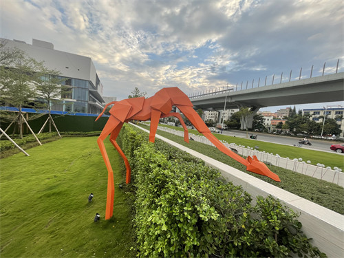 Geometry Large Outdoor Metal Giraffe Sculpture Decorative For Mall Square