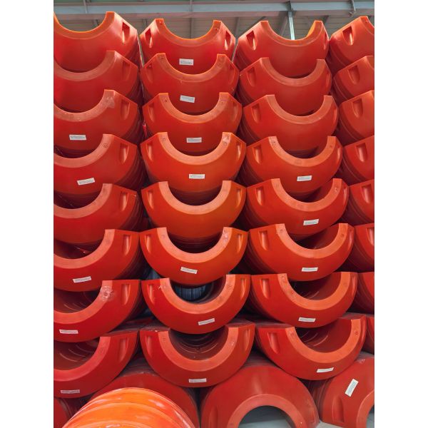 Buy HDPE Pipe Floater with Temperature Range -40℃~+80℃ Orange/Yellow Color for Buoyancy Support in Marine Applications at wholesale prices